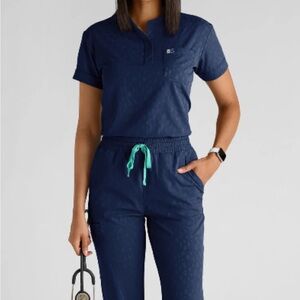 Healing Hands Navy Blue Women's Scrub Set